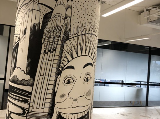 Sydney City-Scape Column Mural